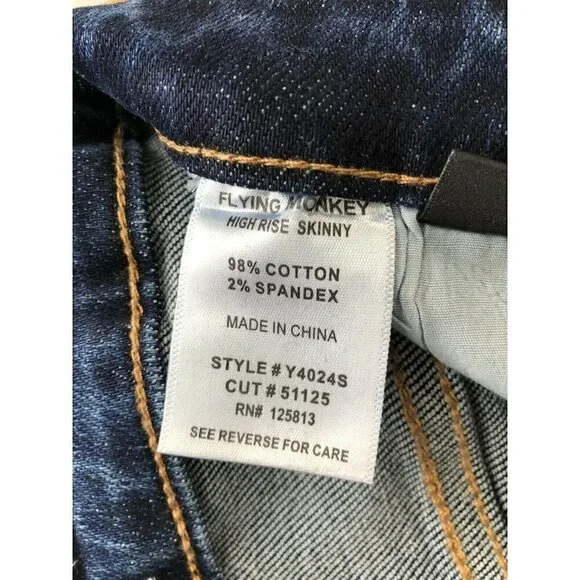 Flying Monkey Women's Blue Morrison High Rise Skinny Jeans - Picture 10 of 14